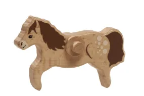 bruin paardje 12 cm hout